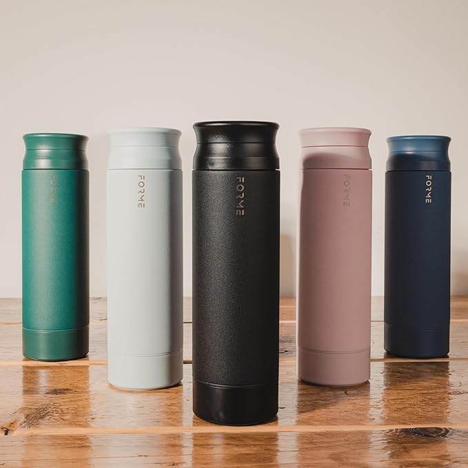 FORME - Blender Shaker Bottle, Leakproof Double Insulated Stainless Steel, Noiseless Shaker Bottle for Hot & Cold Drinks with Supplement Storage, Ideal for Protein & Shakes (Jungle, 16.9 oz)