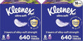 Kleenex Ultra Soft Facial Tissues, 8 Cube Boxes, 80 Tissues per Box, 3-Ply, Packaging May Vary (Pack of 2)