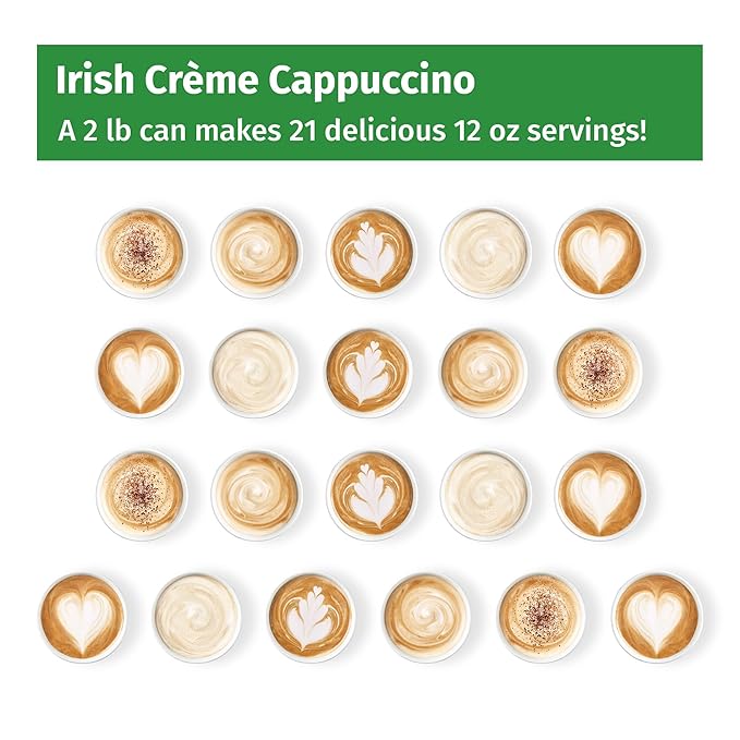 Victorian Inn Instant Cappuccino - Irish Crème Flavor - Smooth & Flavorful Coffee Mix - Perfect Hot, Cold, or Blended - Ideal as Coffee Creamer - 2 Pound (Pack of 6)