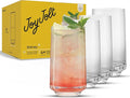 JoyJolt Sidney Highball Glasses Set of 4 | 16 oz Drinking Glasses for Water, Soda, Cocktail, Mojito, Tom Collins | Tall Glass Cups | Home Bar Glass Set | Premium Crystal Barware Made in Europe