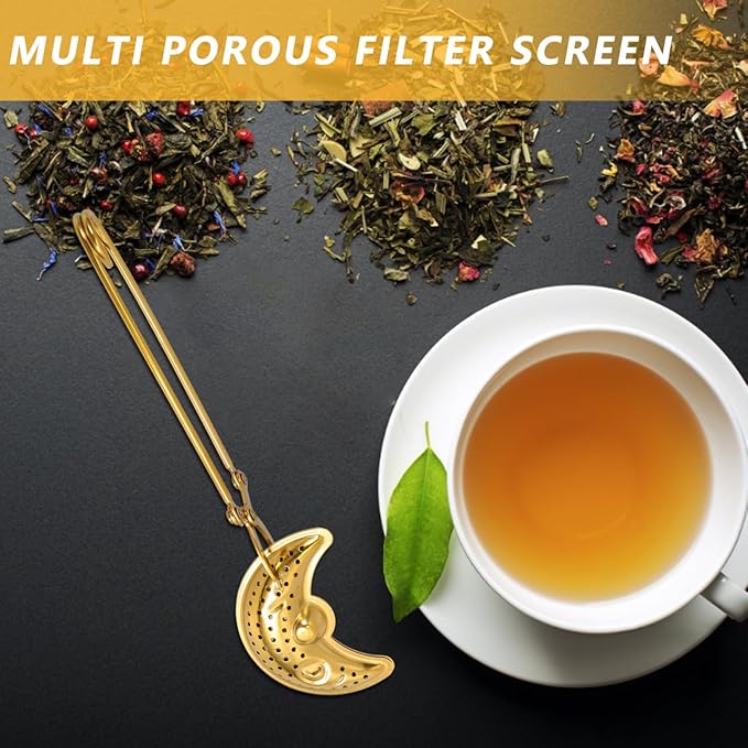 LIFKOME Stainless Steel Tea Infuser with Handle Unique Design for Loose Leaf Tea Reusable Mesh Strainer for Home Office and Travel Use Tea Brewer Accessory