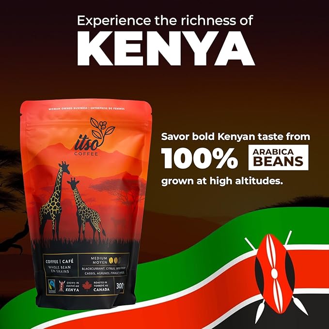 Medium Roast Whole Bean Coffee – Smooth & Balanced Arabica for Espresso, Cold Brew & Pour Over – Fresh Roasted Specialty Kenyan AA Beans – 300g Bag