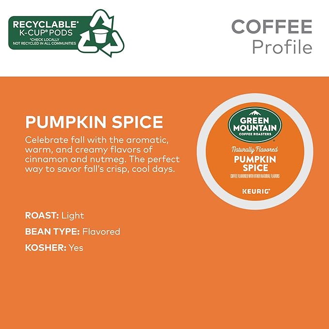Green Mountain Coffee Roasters Seasonal Selections Pumpkin Spice 12 Count