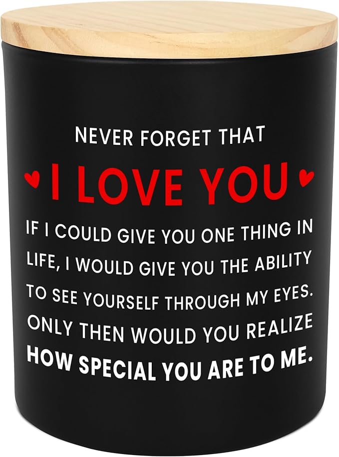 OASSIE Christmas Couple Gifts for Her Him Women Men - I Love You Long Lasting Vanilla Lavender Scented Candle 10 oz - Birthday Couples Gifts for Boyfriend Girlfriend Husband Wife