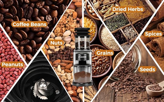 Electric Burr Coffee Grinder: Conical Coffee Bean Grinder Compact with 25 Precision Settings and Timer - Upgraded Anti-Static One-Touch Automatic Smart Grind for Home Use/Office/Cafes