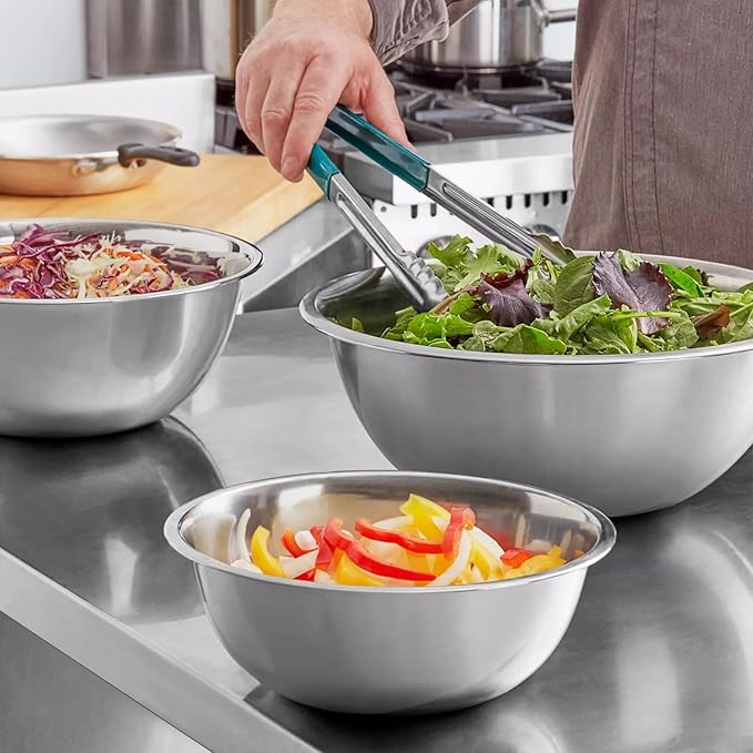 Stainless Steel 5 QT Mixing Bowl | Home & Commercial Quality | Flat Bottom | Cooking, Baking, Meal Prep [1PK]