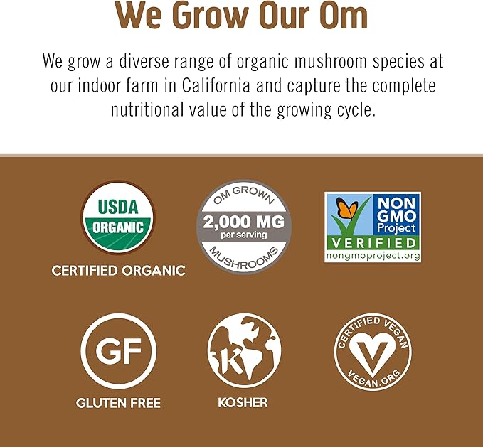 OM MUSHROOM SUPERFOOD Coffee Latte Blend – Functional Mushroom Powder with Lion’s Mane, Cordyceps, Reishi & Chaga – Energy, Focus & Mental Clarity Support – 8.47 oz Canister (30 Servings)