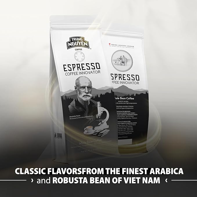 TRUNG NGUYEN LEGEND Espresso Innovator Blended Coffee Bean - Bag 17.6 Oz/500gr, Arabica Blend Robusta, Medium Roast, Whole Beans, Full Coffee Beans, Perfect Flavor