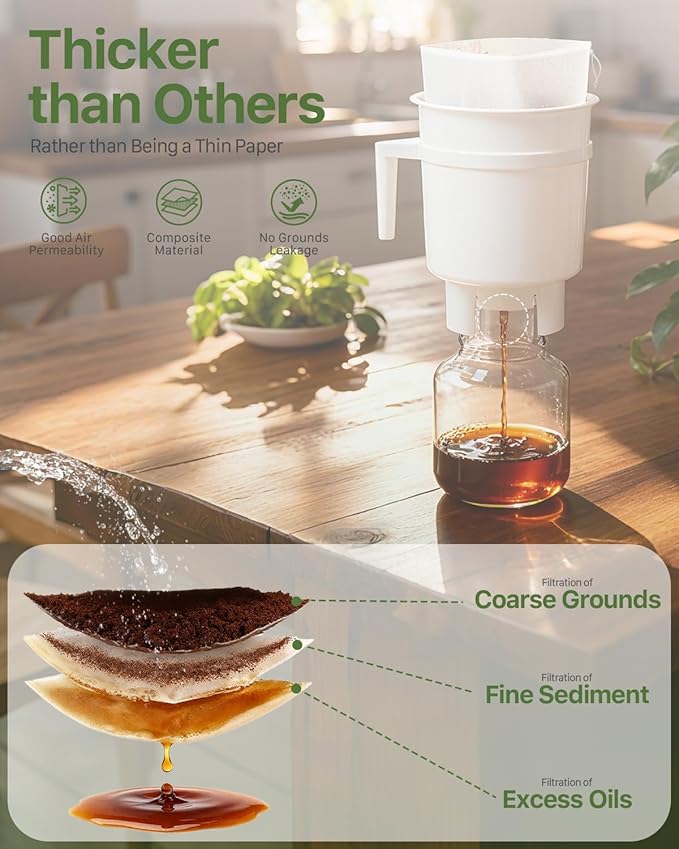 Grasseed Cold Brew Filter Bags for Toddy & OXO Coffee Makers, Cold Brew Bag with Drawstring for Pitchers and Mason Jars, 12" x 12", 25Pack