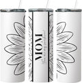 Mom, You Are My Sunshine 20oz Skinny Tumbler with Straw and Lid - Sunflower - Mother's Day - Stainless Steel - gift for women - Dishwasher safe