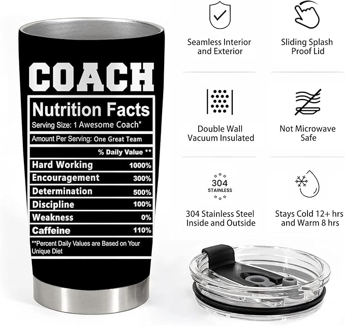 Lacrosse Coach Gifts, Lacrosse Gifts, 20oz Stainless Steel Tumbler with Lid Straw