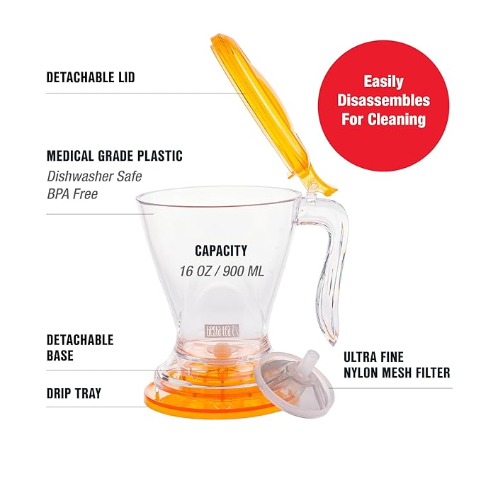 Tiesta Tea - Brewmaster and Cozy Fireside Tea Gift Set, Non-Caffeinated Loose Leaf Holiday Tea Blends with Infuser, Includes 16oz Tea Infuser & 2 Refillable Tins, Fireside Spice & Peppermint Cocoa