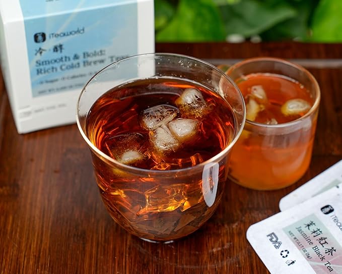 iTeawolrd Rich Cold Brew Tea - Iced Tea Sampler, 7 flavors Classic Rich Loose Leaf Teas, Jasmine Black Tea, Dancong,Makes Cold Brew Iced Drink or Hot, with 14 Tea Bags (14 packs, 2.47 oz)