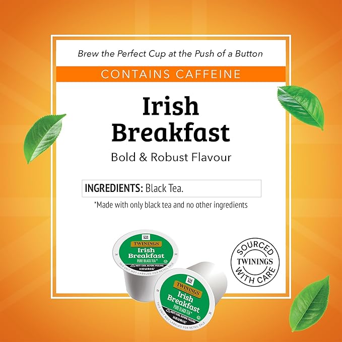 Twinings Irish Breakfast Black Tea 72 K-Cup Pods for Keurig, 12 Count (Pack of 6), Robust, Strong, Bold Flavour, Caffeinated, Enjoy Hot or Iced