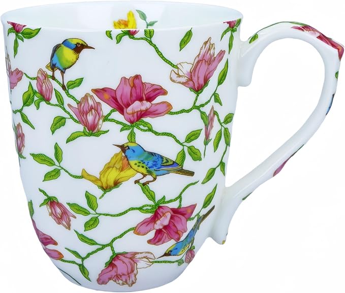 13oz Bone China Floral Mug Bone China Coffee Mugs Bone Teacup Christmas Mugs Birthday Gifts for Women Mom Friends Coworker