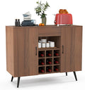 Buffet Cabinet with Storage, Sideboard Cabinet with Drawer & Removable Wine Rack, Kitchen Storage Cabinet with Doors and Shelves, Bar Cabinet for Kitchen, Dining Living Room, Entryway, Walnut