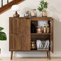Sideboard Buffet Cabinet with Storage, Kitchen Storage Cabinet with 2 Doors, Walnut Coffee Bar Sideboard Cupboard, for Living Room, Hallway