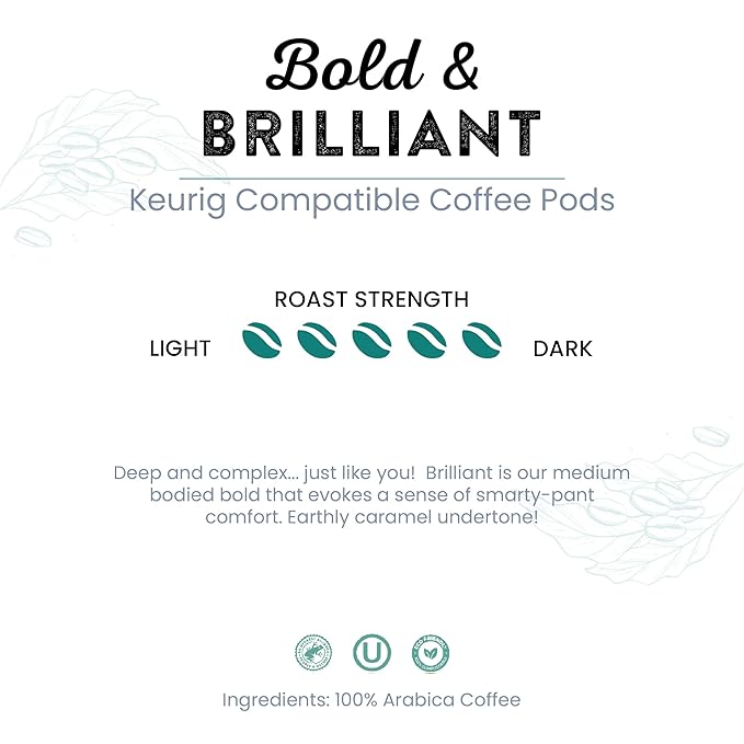 Tayst Coffee Pods, Bold & Brilliant Dark Roast, K Cups Compatible with Keurig Coffee Maker, Sustainable Single Serve, Pack of 30
