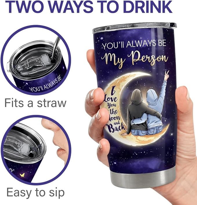 Best Friend Tumbler 20oz Stainless Steel Insulated Coffee Travel Mug Cup for BFF Bestie Female Friend Gifts for Birthday Christmas Friendship Day