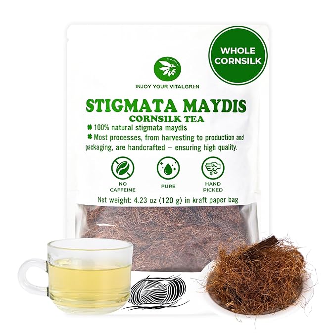 Pure Dried Corn Silk 4.23 Oz (Stigma Maydis Tea), Sweet & Refreshing, No Sugar Added, Caffeine Free, Healthy Corn Stigma for Tea, Cooking, Seda de Maiz, Made in Vietnam