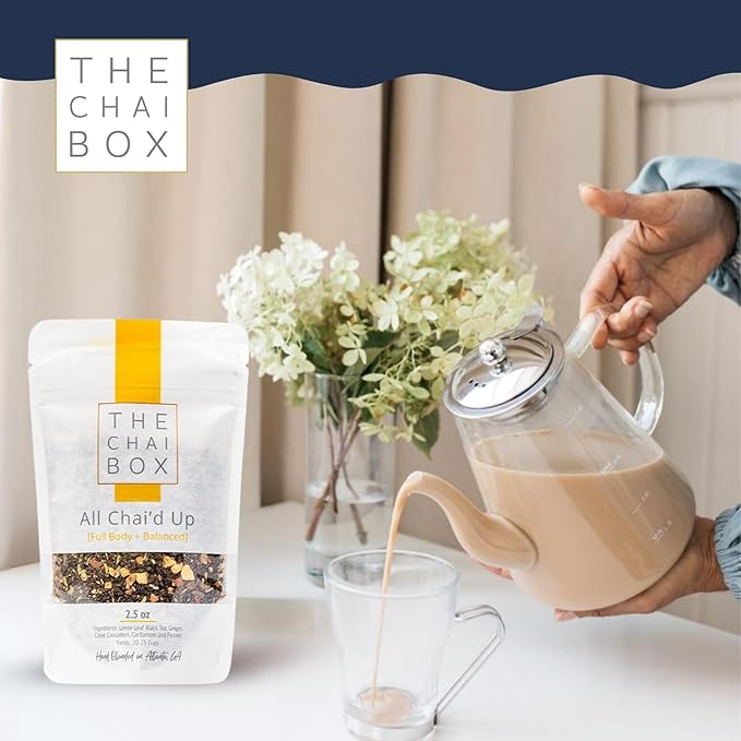 The Chai Box Loose Leaf 100% Organic Black Tea - Featured in Oprah's Favorite Things | Caffeinated Black Tea with Ginger, Cinnamon, Clove, Fennel & Cardamom (Pack of 1) 6 oz | Makes 25 Cups | Small Batch Loose Leaf Tea with Whole, Premium Spices
