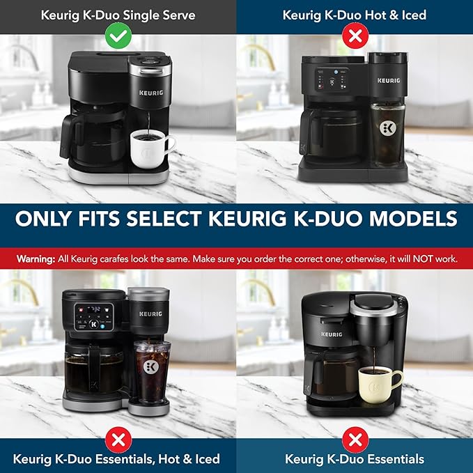 12-Cup Carafe Replacement Only Compatible with keurig-K Duo Single Serve 5100 Model Will Not Fit keurig-K Duo Essentials Single Serve Coffee Maker and K-Duo Hot & Ice