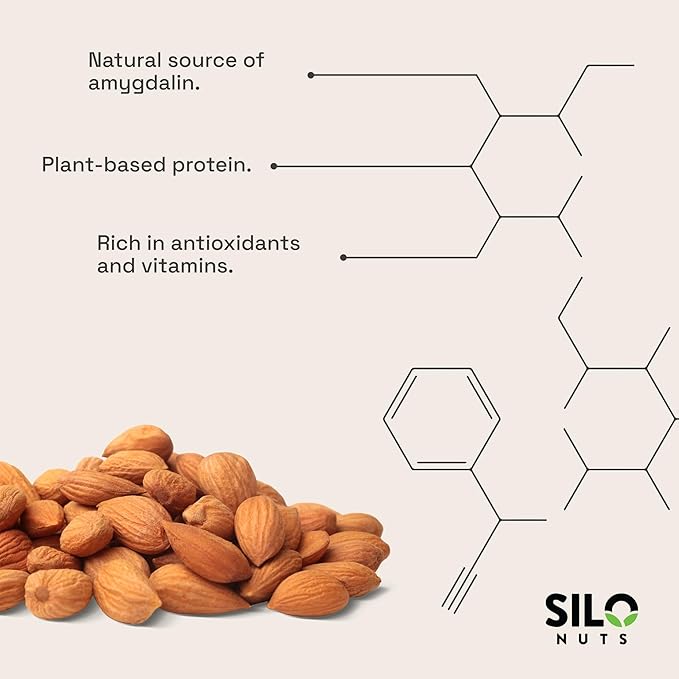 SILO Nuts Organic Bitter Apricot Kernels - 16 oz USDA Certified Organic Bitter Apricot Seeds - Natural & Non-GMO, Premium Quality Kernals, No Sulfur or Additives