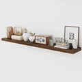 55 Inch Floating Shelves, 9.3" Deep Floating Shelf Wall Mounted, 56" Wall Shelves, Rustic Deep Bookshelf, Large Display Shelves & Storage Shelves for Bedroom, Living Room, Brown, Set of 1