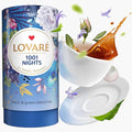 LOVARE 1001 Nights Loose Leaf Tea 80 g - Made in Ukraine - Black and Green Tea, Apple, Cornflower, Calendula, Rose, Safflower Petals, Rosebuds - Gift Box with 15 Paper Filters