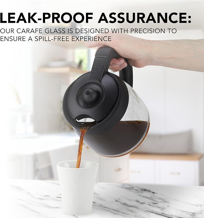 12-Cup Glass Coffee Carafe Replacement Compatible ONLY with Ninja Coffee Brewer Maker Models CE251 CE201 CE201C CE200 CE200C