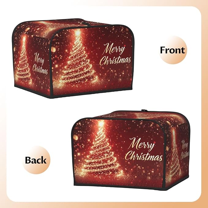 Toaster Cover 4 Slice Christmas Tree Xmas Red Kitchen Small Appliance Covers with Pockets Dust and Fingerprint Protection