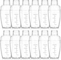 12 Pcs Plastic Cocktail Shaker Drink Mixer with Scales and Strainer Top Clear Shaker Cup with Measurement Plastic Bar Mixing Tool for Tea Coffee Bubble Tea Milk(350 Cc/ 12 oz)