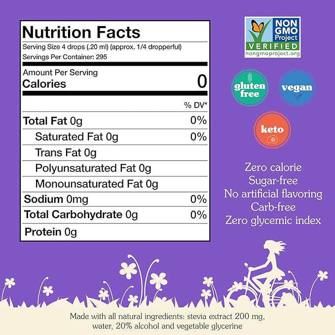 NuNaturals Clear Extract Stevia, Plant-Based Sweetener, Plastic Bottle, 2 oz