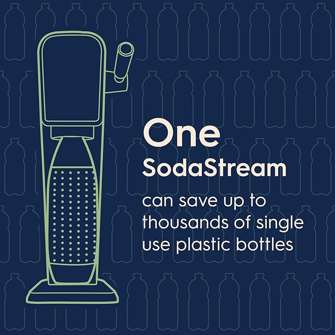 SodaStream - ART Sparkling Water Maker | VALUE BUNDLE | CQC CO2 system | Includes 2x CO2 Cylinders, 2x 32 Fl Oz Dishwasher Safe Bottles, 2x Bubly Flavor Drops | Combine with Flavors | Mandarin Red