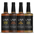 4-Pack Variety LAVA Premium Natural Coffee Syrups: Salted Caramel, Mocha Chocolate, French Vanilla, Rich Hazelnut, No Artificial Sweeteners, Flavors, or Colors. (4)33.8oz (1-liter) Bottles