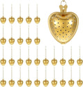 30 Pcs Stainless Steel Tea Strainer Ball Infuser Loose Leaf Steeper Interval Diffuser Heart Shape Mesh Filters with Extended Chain Hook for tea party Seasonings Cup Bottle