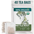 Organic Stinging Nettle Root Tea (40 Tea Bags) - Traditionally Used Herbal Tea for Men’s Health - Supports Prostate, Hormonal Balance & Energy - Té de Raíz de Ortiga