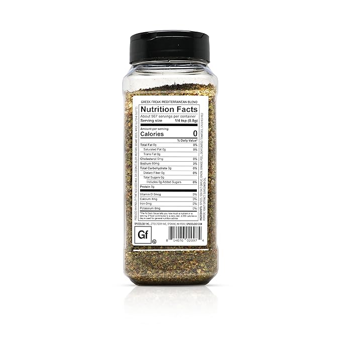 Spiceology – Greek Freak Mediterranean Seasoning – Greek Herbs & Spices for Chicken, Potatoes, Salad, Gyros, Pasta & Pizza – Fresh-Ground, Chef-Crafted Mediterranean Blend – 16 oz