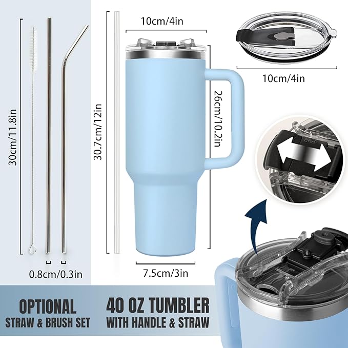 Personalized Tumbler with Pictures Text Name, Custom Double Wall Insulated Tumbler, 20oz Coffee Tumbler with lid and straw, Personalized Birthday Gifts for Women Men Friend Christmas (40oz Engraved)