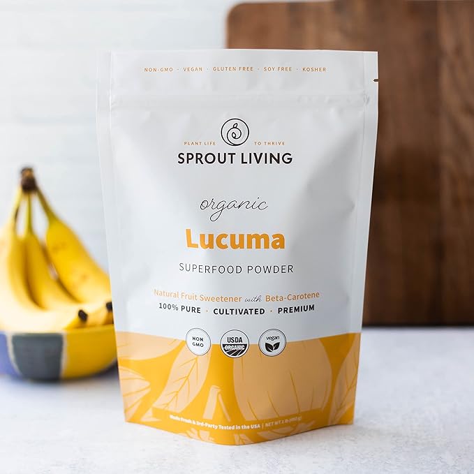 Sprout Living Organic Lucuma Fruit Powder, Antioxidants, Natural Sweetener, Superfood, 1 lb