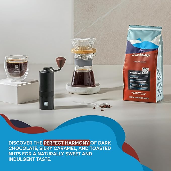 Juan Valdez Sierra Nevada Whole Bean Coffee | 100% Colombian Coffee | Single Origin with Notes of Chocolate, Caramel & Roasted Nuts | 16 oz / 454 gr