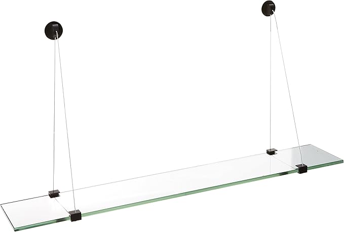 Spancraft Glass CR-4.75x30-Black Crane Glass Shelf, Black, 4.75" x 30"
