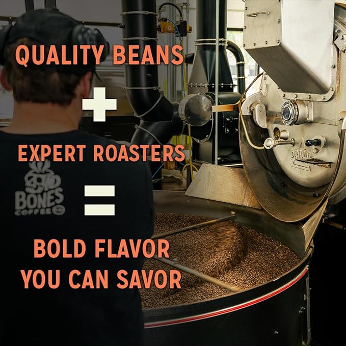 Bones Coffee Company Pina Colada, Pineapple and Coconut Flavored Coffee, Medium Roast Low Acid Arabica Beans Compatible with Auto drip and French Press Coffee Maker, 12 Oz Whole Bean