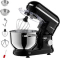 Stand Mixer 6QT Dough Mixer - 660W Kitchen Mixer 6-Speed Electric Mixer with Egg Whisk Dough Hook Flat Beater BLACK