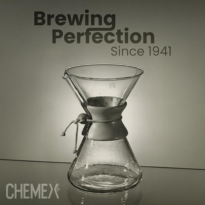 Chemex ChemAer Pour-Over Glass Handle Coffeemaker - 8-Cup - Exclusive Packaging