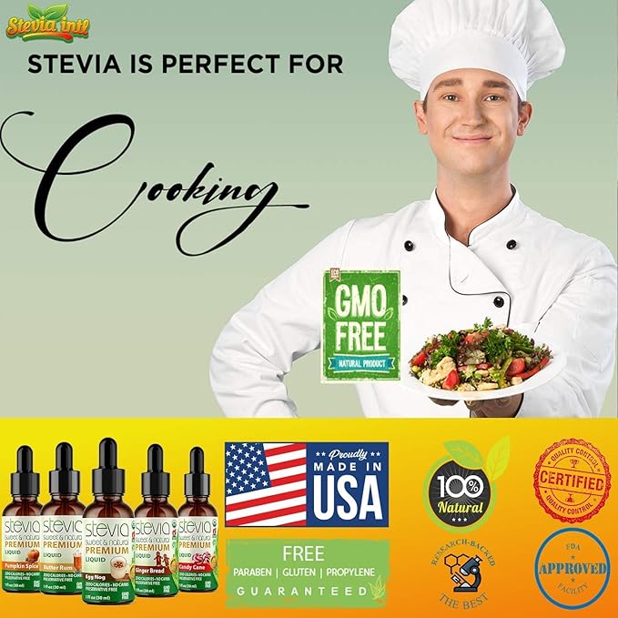 Stevia Intl - Holiday & Seasonal Special (Pack of 5). Premium Stevia Drops with 5 Flavors in Glass Bottles. 100% All-Natural Sweet, Non-Bitter, NON-GMO, Diabetic & Keto Friendly (1oz)
