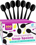Plastic Spoons Heavy Duty - Soup Spoons - Disposable Spoons Utensils - Cutlery for Parties and Events Pack of 500