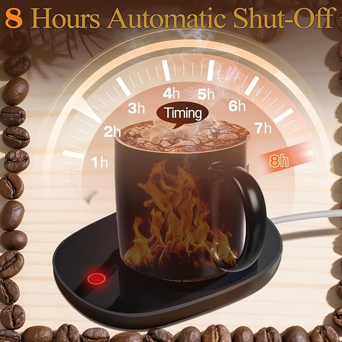 Coffee Warmer for Desk Auto Shutoff, Coffee Mug Warmer for Desk with 3 Temperature & 8 Hours Auto Shut Off