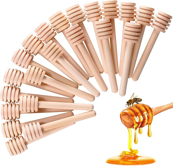 150 Pcs Honey Dipper Sticks, 3 inch Mini Wooden Honeycomb Stick, Small Honey Spoons Stirrer Stick for Honey Jar Dispense Drizzle Honey and Wedding Party Favors Gift