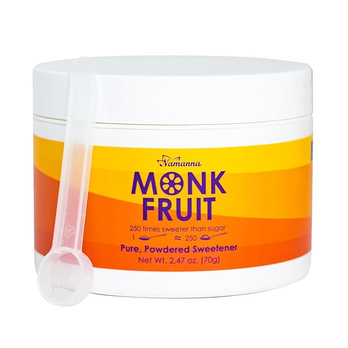 NAMANNA Pure Monk Fruit Sweetener- Zero Calorie, Zero Carb, Paleo Safe (50% Mogroside V, 70g, 1,400 Servings)